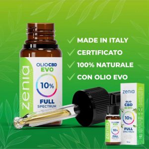 zenia olio CBD full spectrum in olio evo 10%