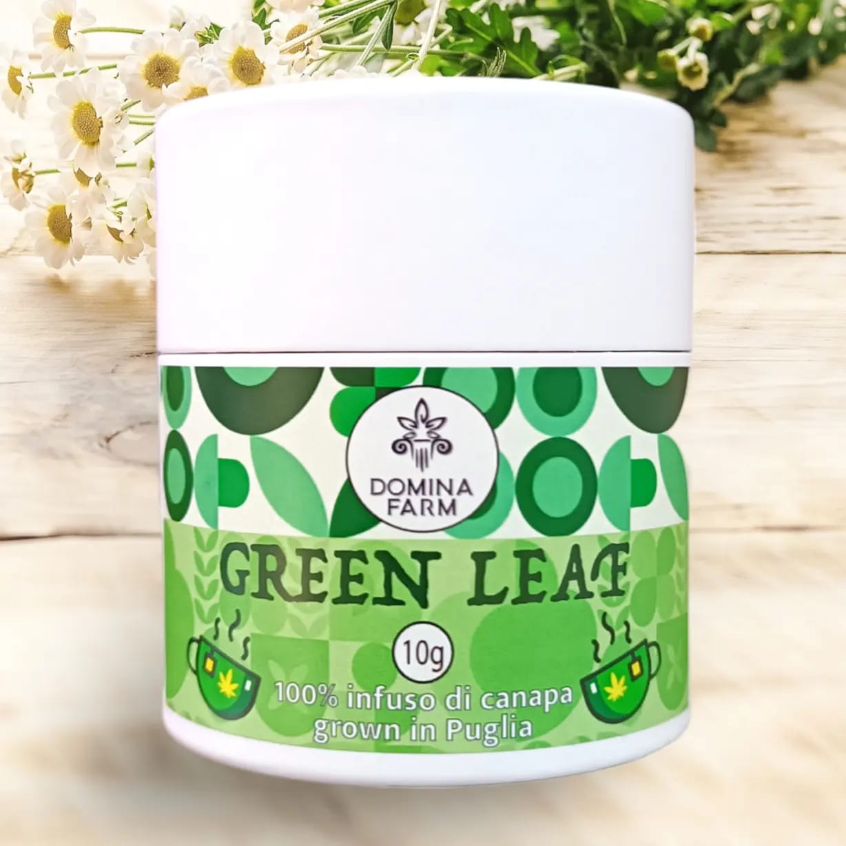 infuso di canapa della puglia green leaf domina farm tisan ainfuso canapa domina farm