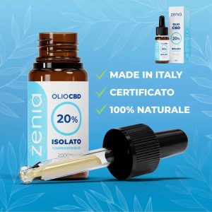zenia olio cbd 20% isolato thc free in olio di cocco MTC